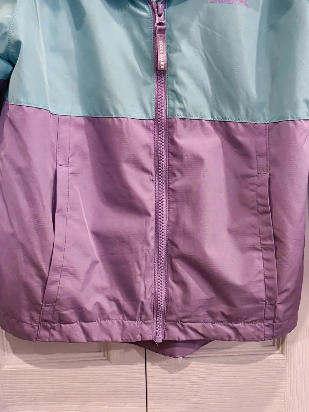 Eddie Bauer Mint Green and Lavender Two-Tone Kids' 2-layer Jacket, Size 6/7